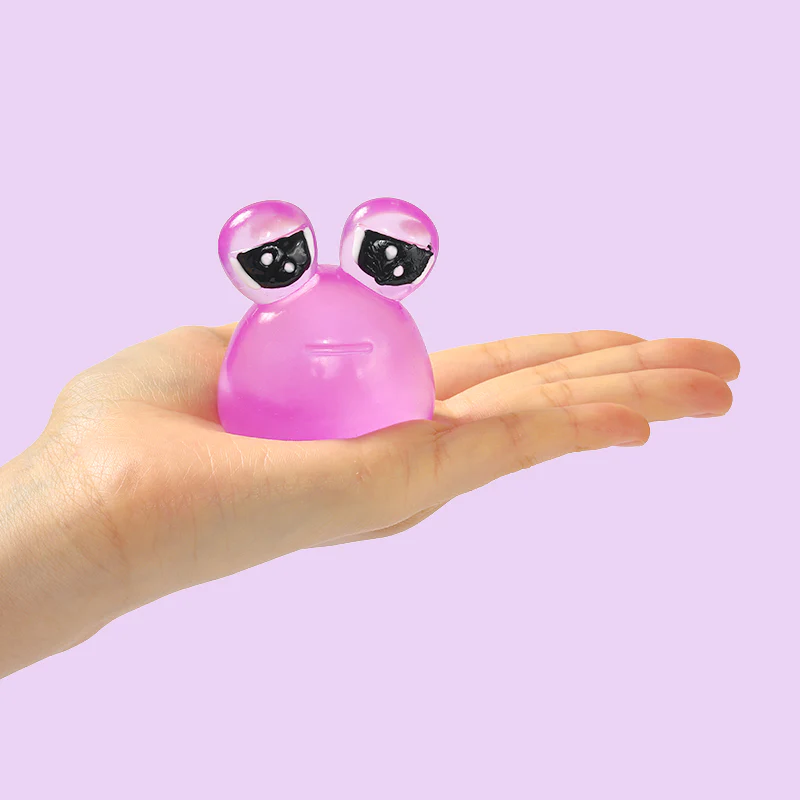 100g Crystal Purple Sad Frog Pou Taba Squishy - Image 3