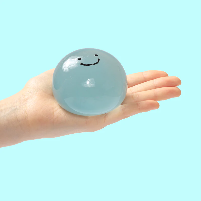 100g Crystal Teal Smile Ball Taba Squishy - Image 3