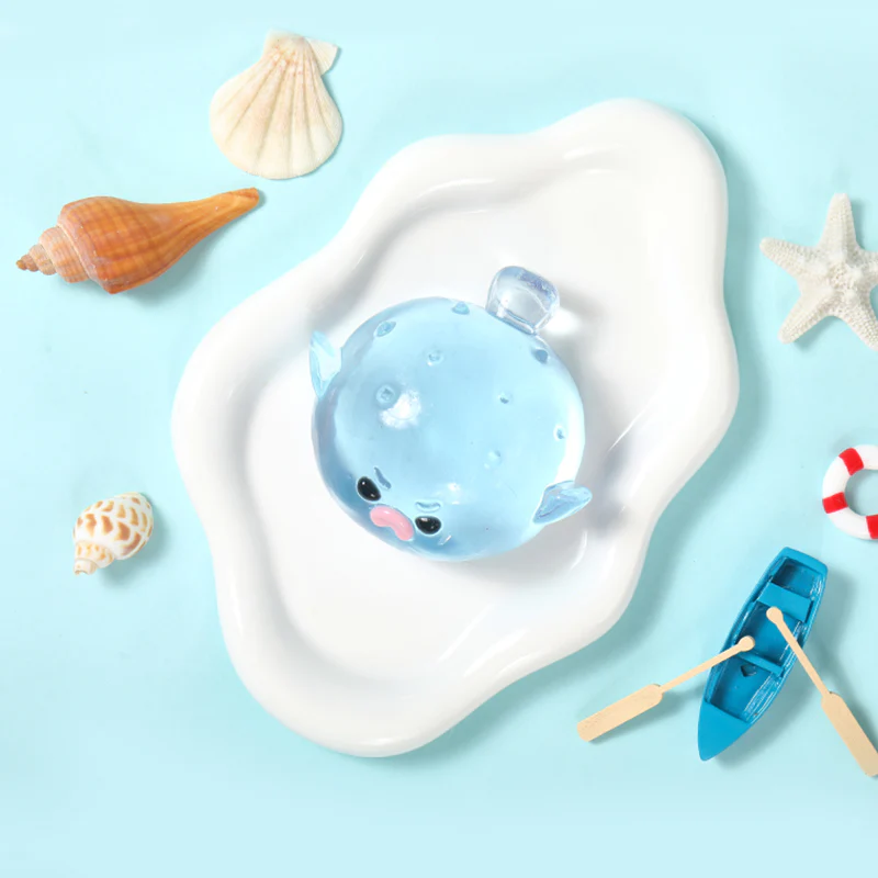 120g Crystal Blue Pufferfish Taba Squishy - Image 4