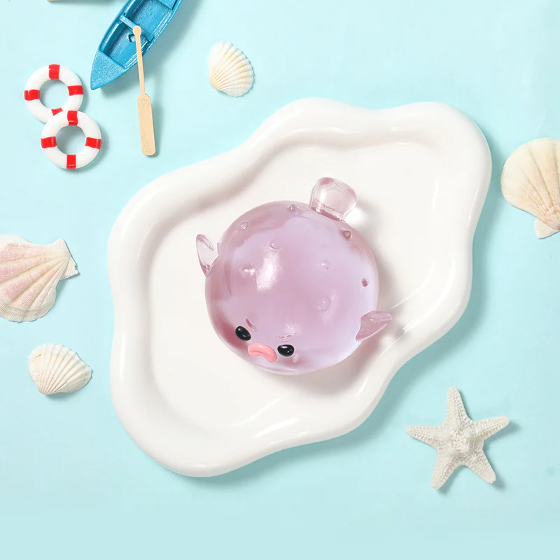 120g Crystal Purple Pufferfish Taba Squishy - Image 4