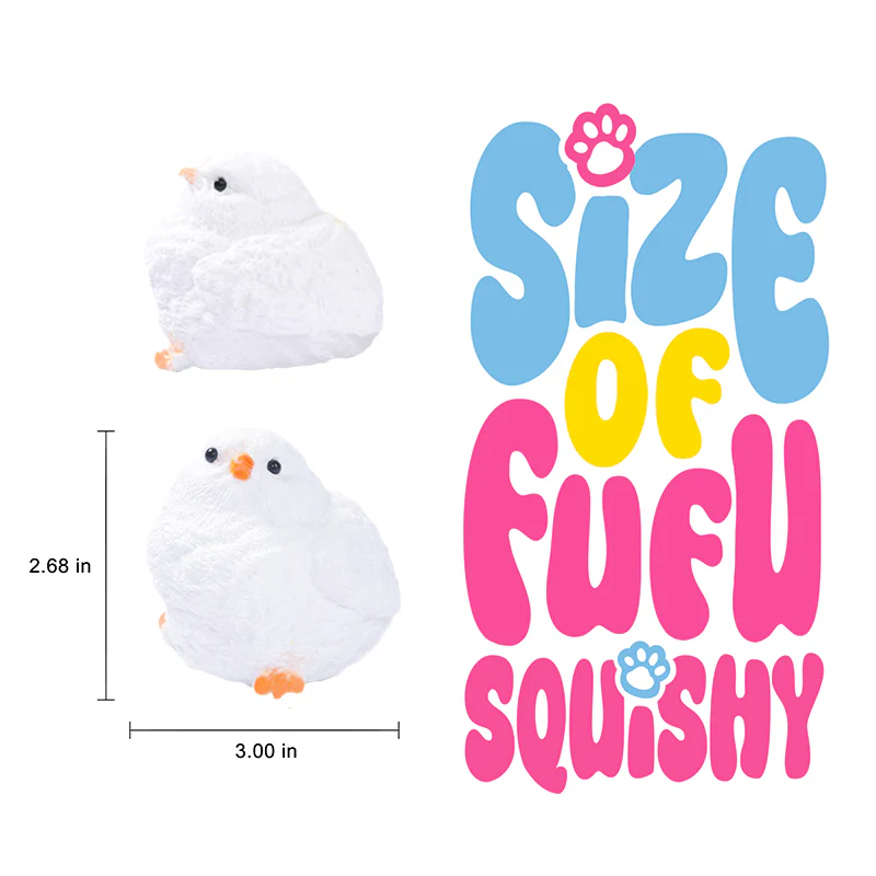 130g White Chicken Taba Squishy - Image 5
