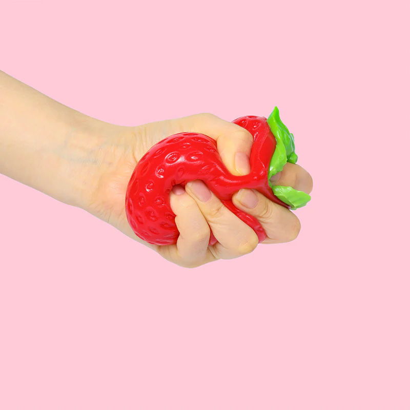 150g Red Strawberry with Leaves Taba Squishy - Image 2