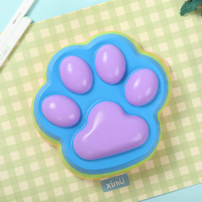 2100g Blue Base Multicolor Paw Taba Squishy - Image 4