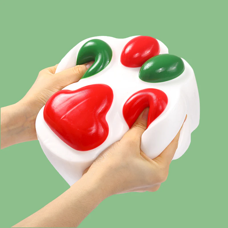 2100g Red & Green Christmas Paw Taba Squishy - Image 2