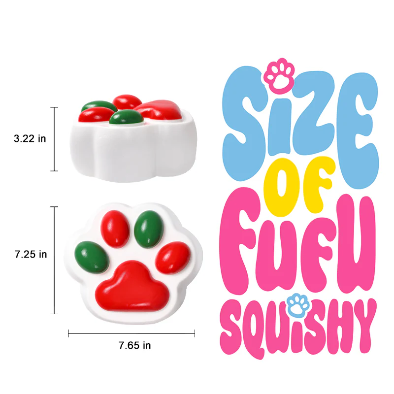 2100g Red & Green Christmas Paw Taba Squishy - Image 5