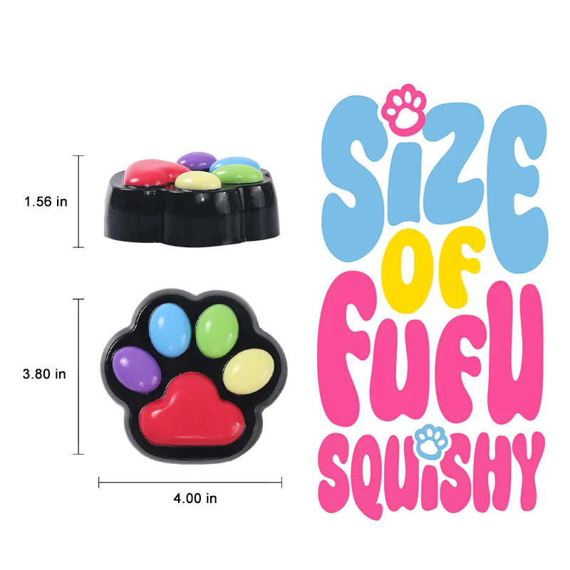 230g Black Rainbow Cat Paw Taba Squishy - Image 5