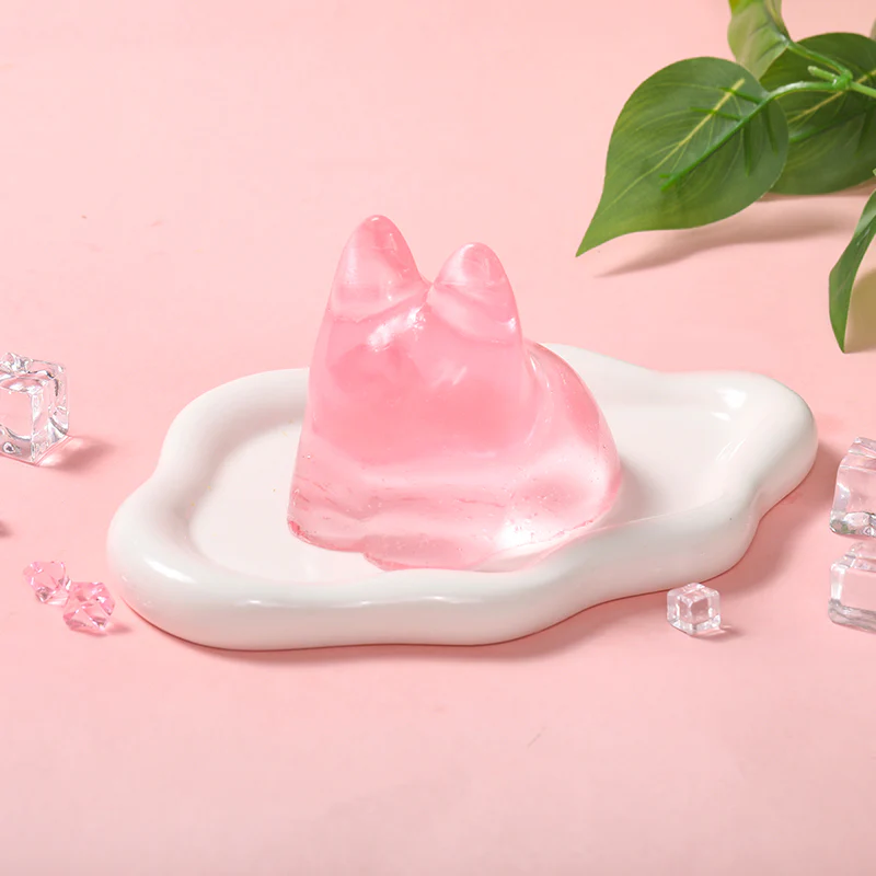 250g Crystal Pink Faceless Bunny Taba Squishy - Image 4