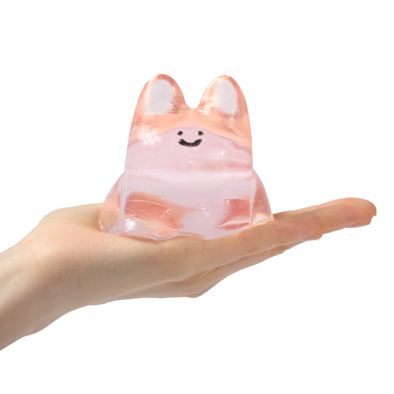 250g Crystal Pink Smile Bunny Taba Squishy - Image 3