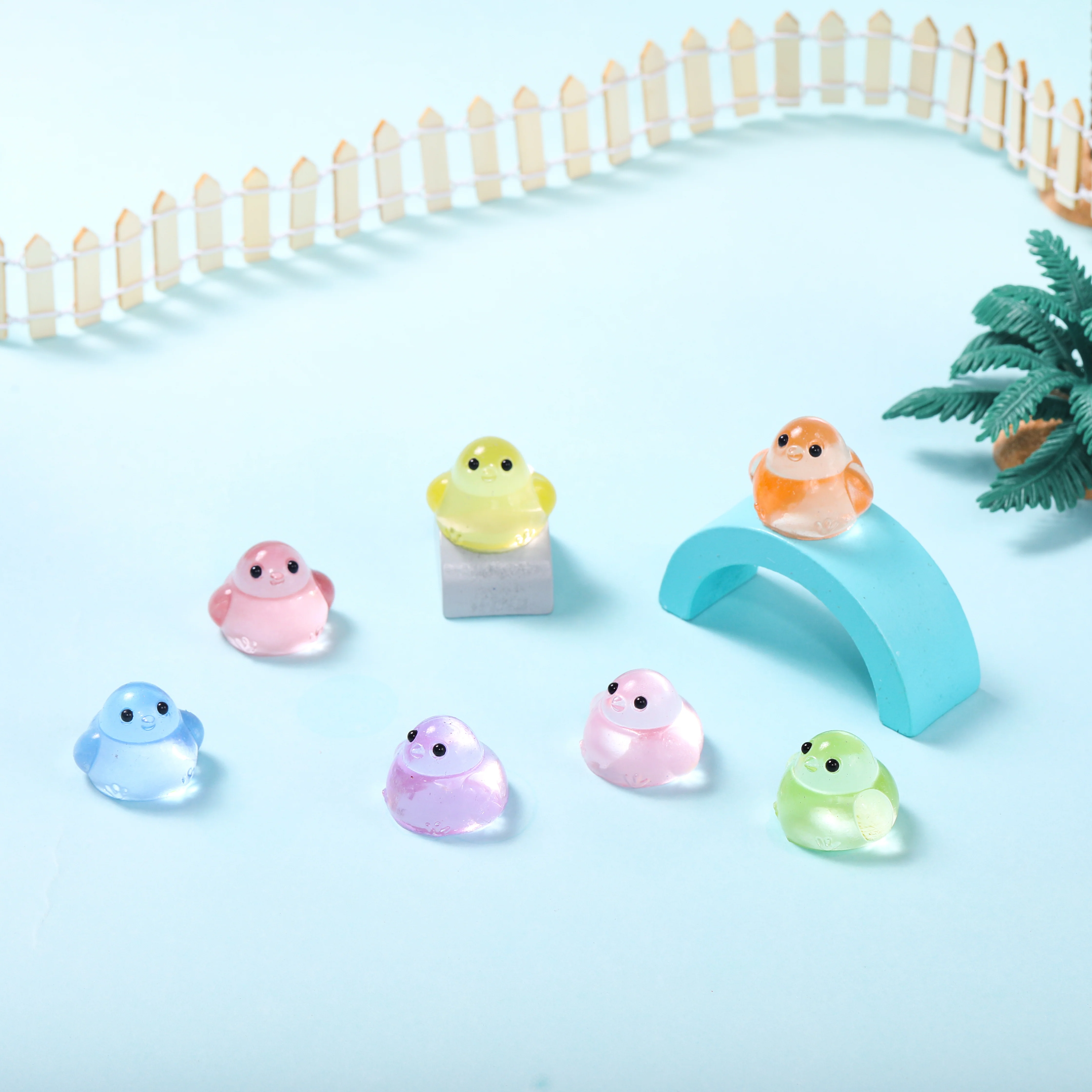 7pc mini Rainbow Crystal Chicken Squishy - Image 4