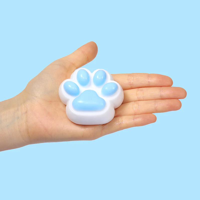 80g White-based Blue Cat Paw Taba Squishy - Image 3