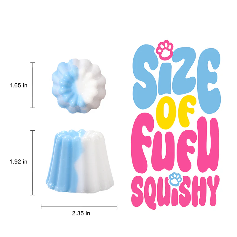 Blue and White Kneading Pudding Taba Squishy - Image 5