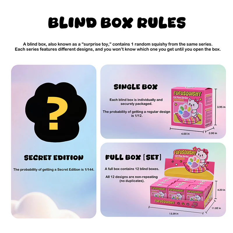 FUFUSQUISHY Cat Paw Squishy Blind Box - Image 4