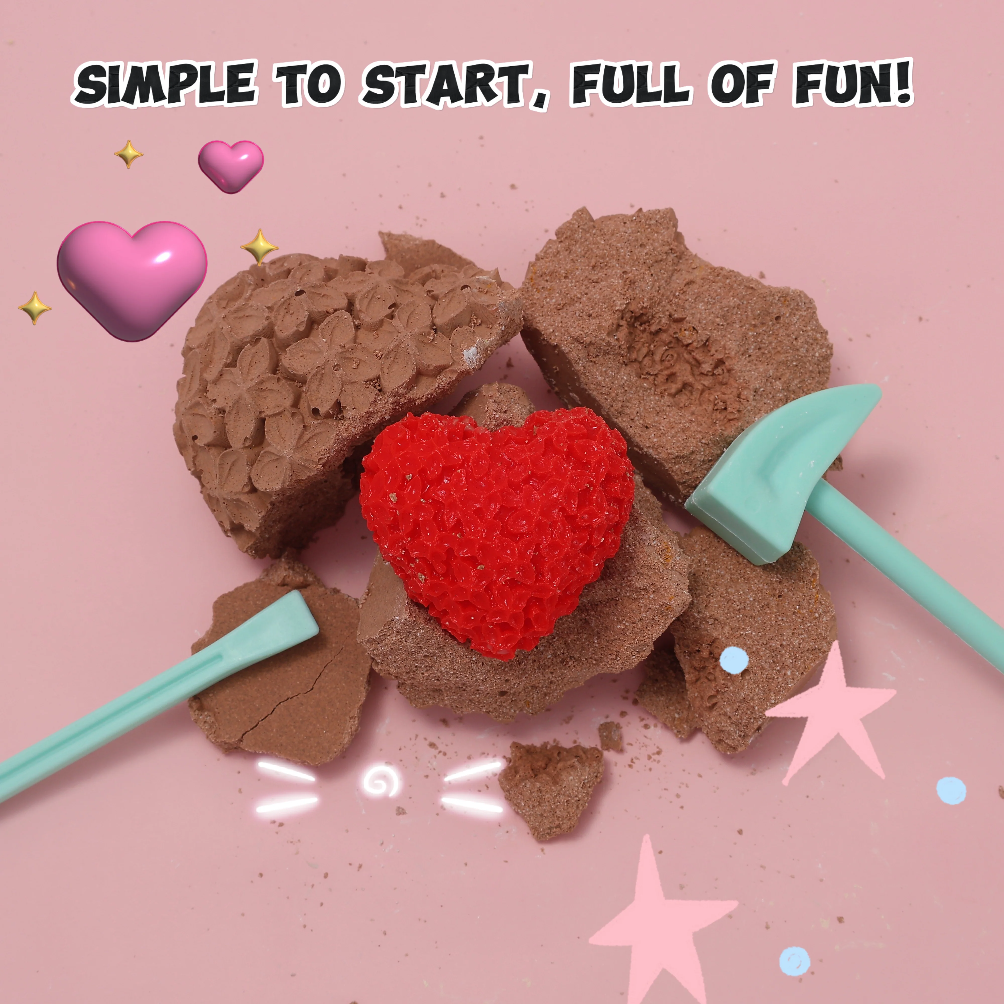 FUFUSQUISHY Flower Heart Squishy Dig Kit - Image 2