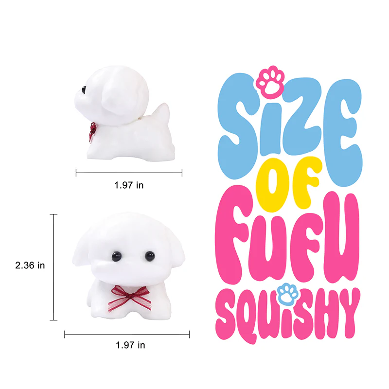 White Lovely Puppy Taba Squishy - Image 5