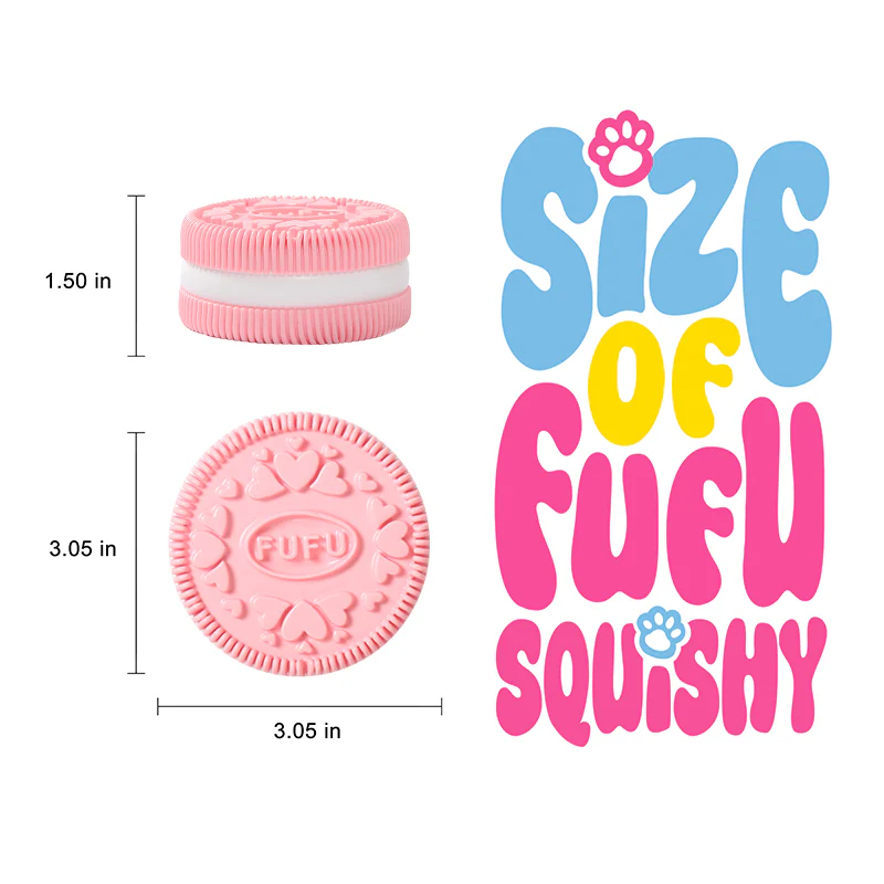 200g Pink FUFU Cookie Taba Squishy - Image 5