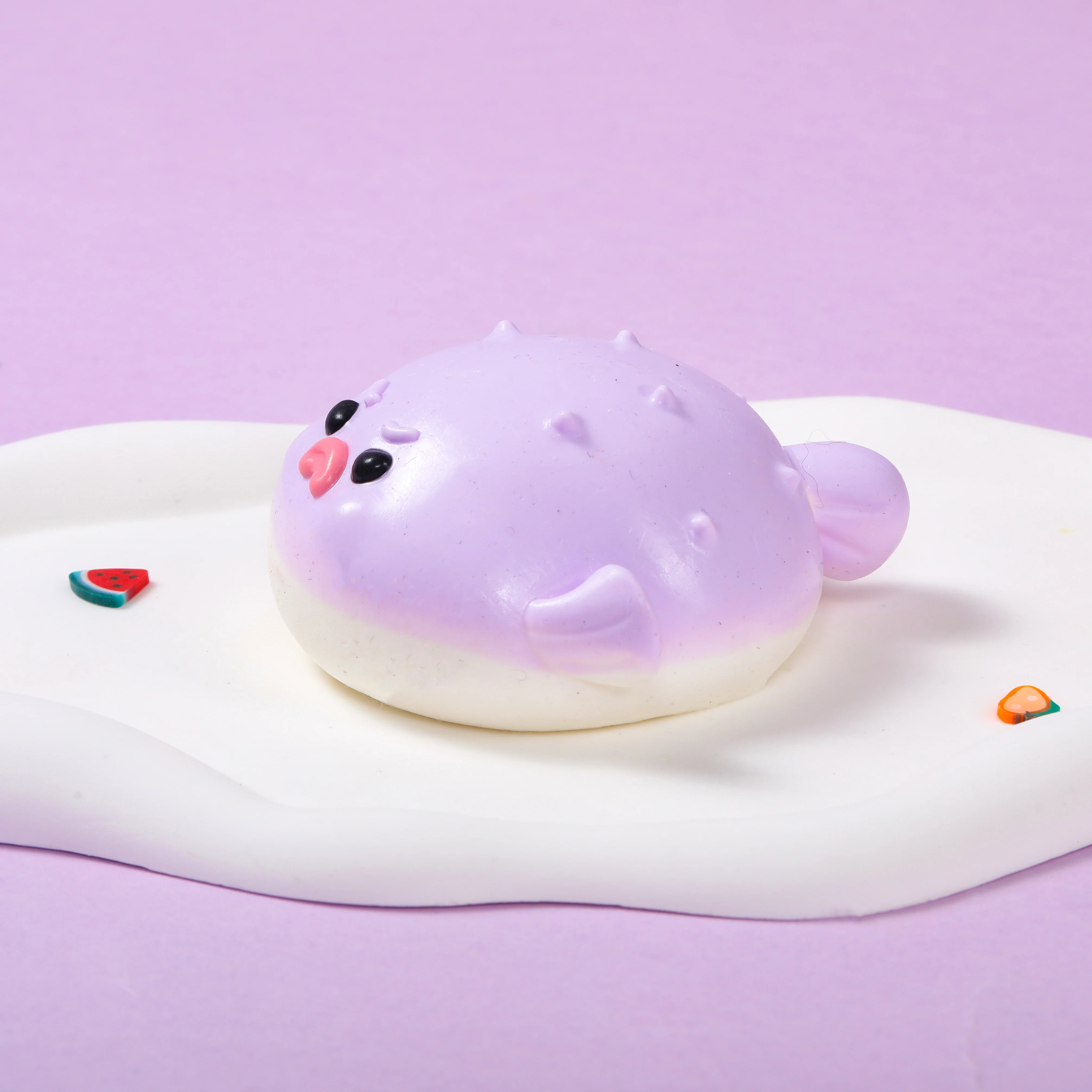 120g Purple Pufferfish Taba Squishy - Image 4