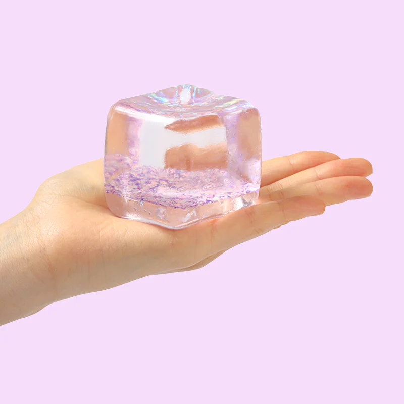 Purple Glow-in-Dark Ice Cube Taba Squishy - Image 3