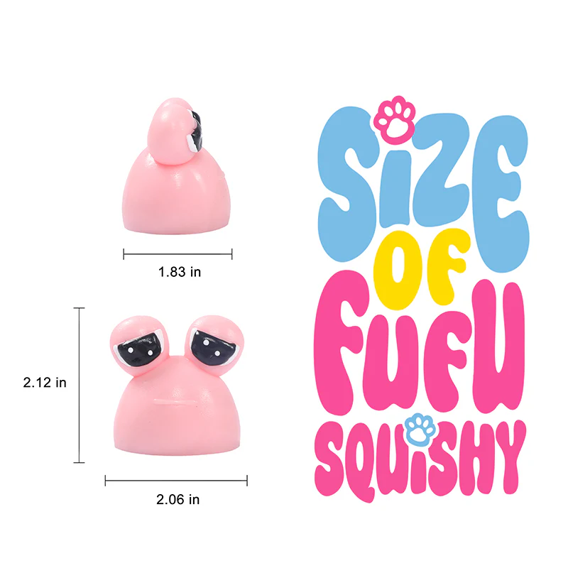 70g Pink Sad Frog Pou Taba Squishy - Image 5