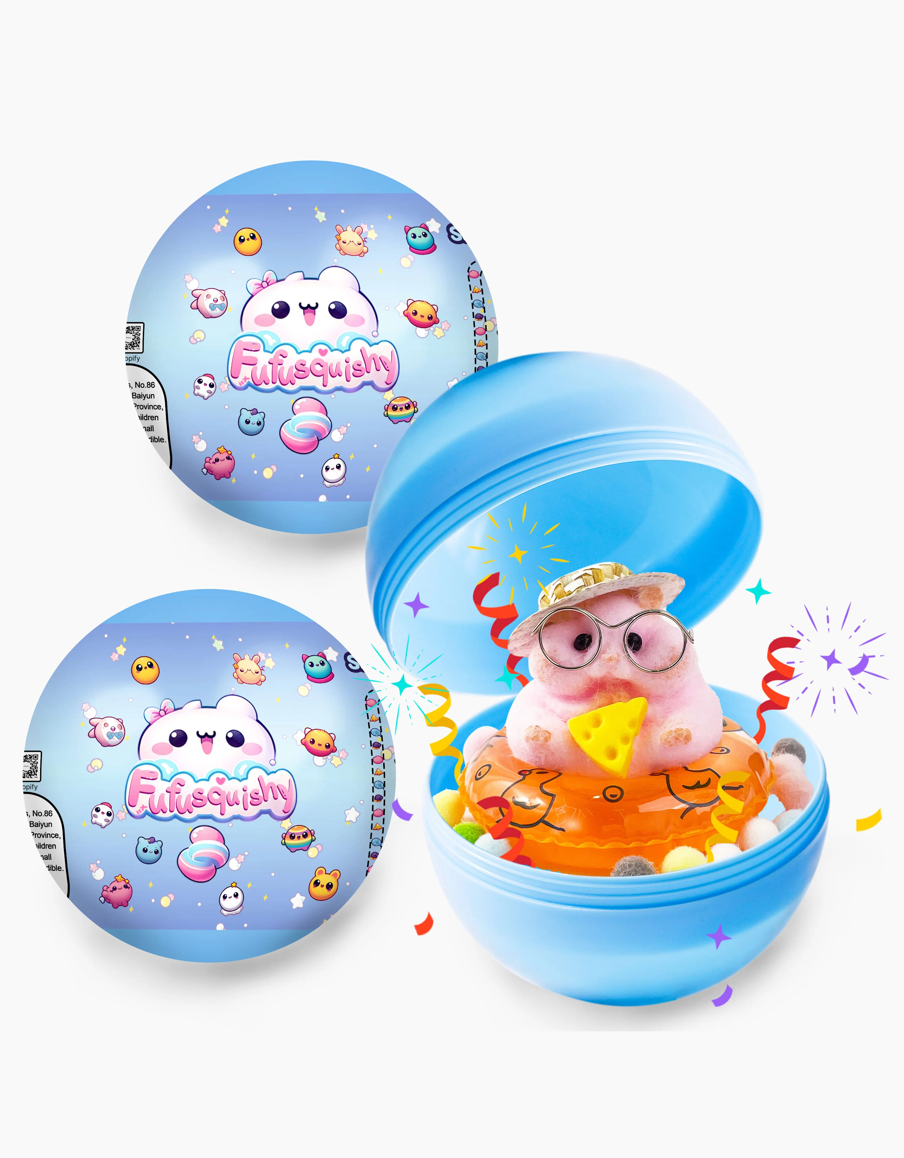 White Surprise Food Series Squishy Ball - Image 11