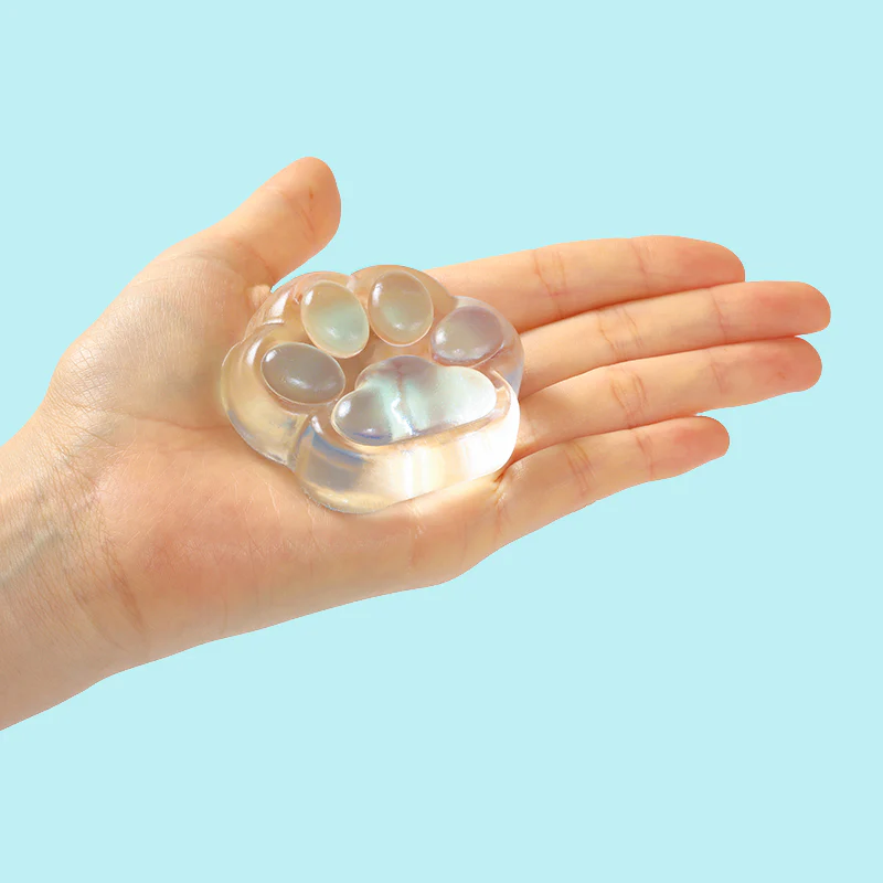 Transparent Blue Cat Paw Taba Squishy - Image 3
