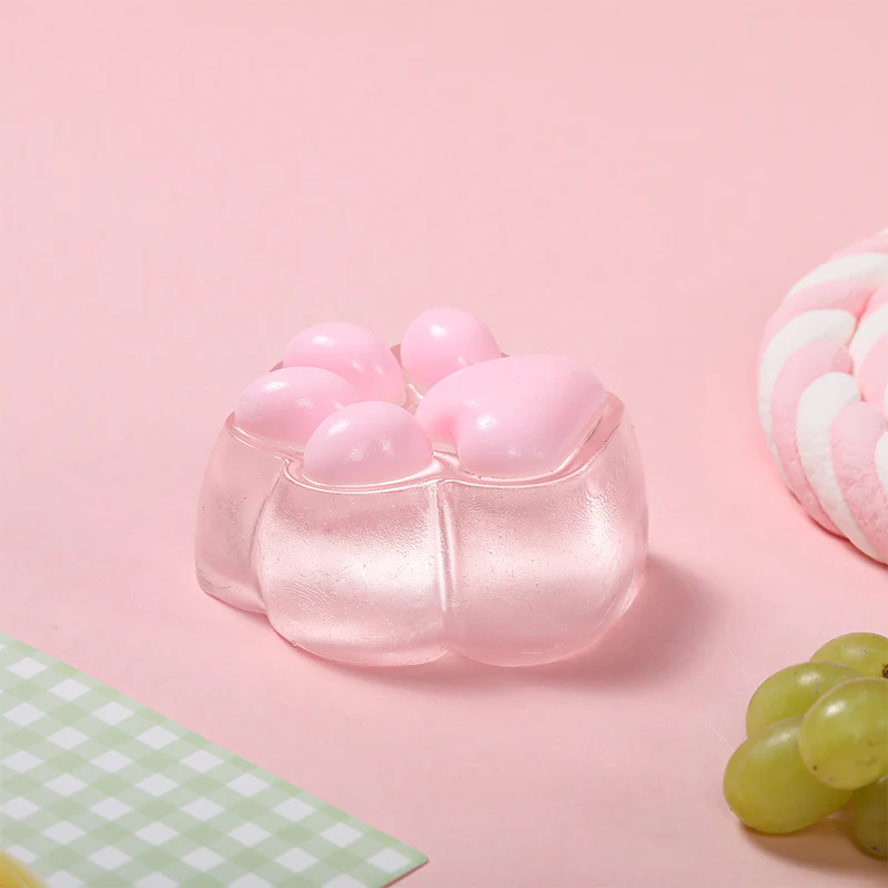 Transparent Pink Cat Paw Taba Squishy - Image 4